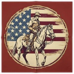 Rustic Cowboy 🇺🇸 Western Cowboy American Flag Square Scarf